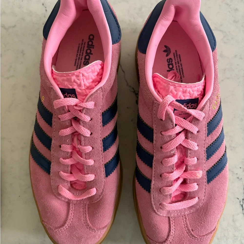 Adidas Women's Pink and Blue Sneakers - Picture 1 of 6